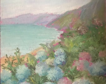 Madeira Portugal Porto Moniz original painting on panel,8 x 10’’