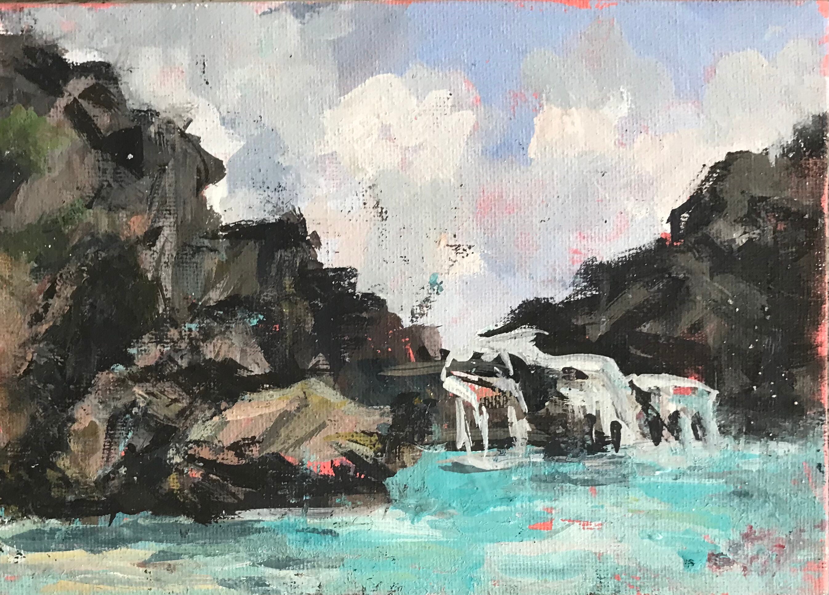 Bermuda Painting , Beach Painting ,tropical painting  ,original painting,5 x 7’’
