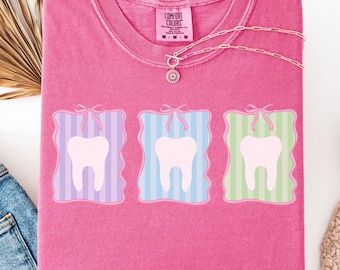 Comfort Colors Dental Sweatshirt RDH Dental Hygiene Coquette Dental Assistant Shirt RDA Ortho Crew Tee Gift for Dental Hygienist Shirt