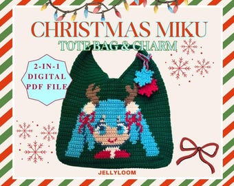 Christmas Miku Tote Bag and Charm 2-in-1 Crochet Pattern