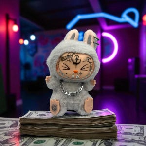 Custom Tattooed Labubu-Pierced Designer Art Toy-Collectible