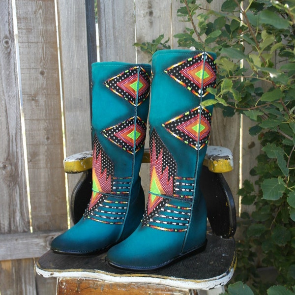 Special sale Price size 8 Hand Painted Boots  By  Rez Hoofz    ready to ship  Please Read full discription below