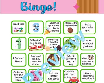 Bingo de la caseta de galletas de las Girl Scouts 2026 Little Brownie Bakers