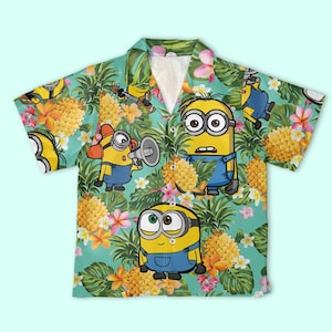 Minion Ananas Tropisches Hawaii-Hemd, Aloha Sommer Obst Button Down, Despicable Me Urlaubskleidung, Universal Studios Studios Minion Land Outfits
