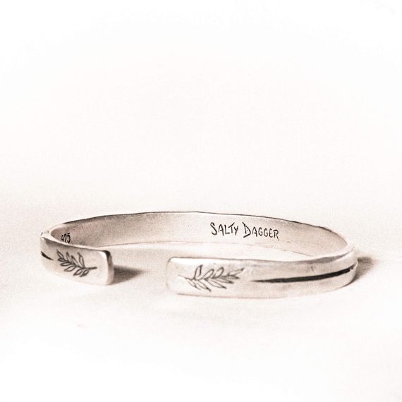 Blowing In The Wind Cuff | Mens Silver Bracket | Handmade Bracelets | Vintage Inspired | Recycled Silver | Gift For Him | Symbolic Jewelry