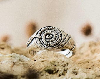 Gari | Mens Silver Snake Ring | Handmade Sterling Silver | Unisex Jewelry | Chunky Men's ring | Recycled