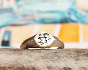 Aphrodite Ring | Griechische Göttin Siegel | Handgemachte Sterling Silber Ring | Mythologie Schmuck | Unisex | Recyceltes Silber | antikes Griechenland | Reif