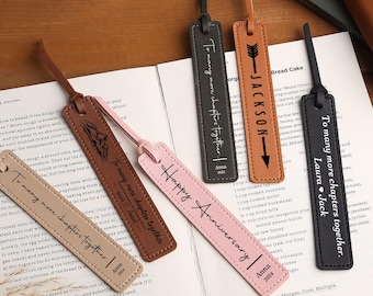 Personalized Leather Bookmark,3 Year Anniversary Gift,Gift for Book Lover,Anniversary Gift Idea,Bookworm Gift,Birthday Gift,Wedding Gifts
