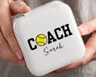 Personalized Softball Jewelry Box,Custom Name Trinket Case for Girls, Softball Team Gift,Athlete Keepsake Organizer,Birthday Gift for Player