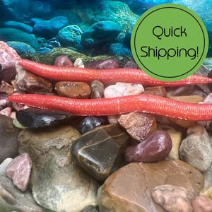 5” soft plastic warm lures (8/pack) TANGERINE