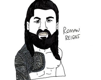 Roman Reigns Sketch - A4 Print by TheSketchMachine