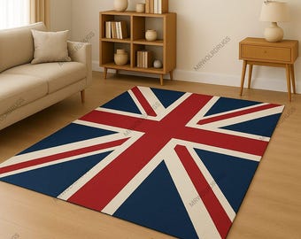 Union Jack Rug: British Flag Accent Rug, Modern Home Decor