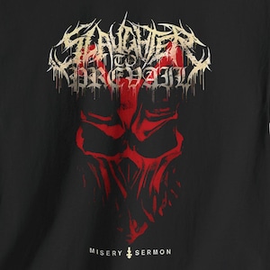 Unisex Slaughter to Prevail - Demonic Skull Maske Tee | Gothic Metal Band T-Shirt - Slaughter to Prevail Merch Vintage