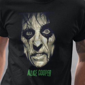 Unisex Tshirt Front View Alice Cooper - Rocker Alice Cooper - Alice Cooper Merch - Clothing - Casual Alice Cooper - Alice Cooper Vintage