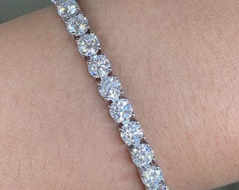 5MM Moissanite Tennis Bracelet: Sterling Silver Sparking Diamond Chain
