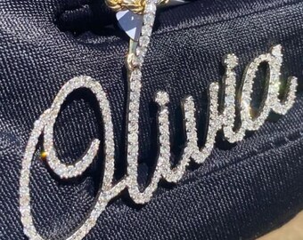Custom Moissanite Letter Pendant: Iced Out Sterling Silver Hip Hop Jewelry