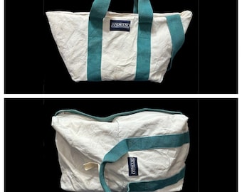 Bolso tote de lona vintage Lands' End convertible en bolsa de viaje. Directamente de comerciantes de EE. UU. RARO