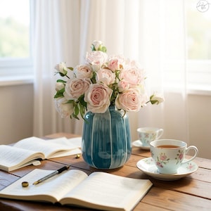 Handmade Blue Ceramic Vase – Modern Flower Vase for Home Décor, Table Centrepiece, or Gift