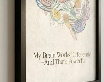 ADHD Brain Art Print | Abstract Neurodiversity Poster (Digital Download)