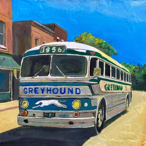 Bus in een Amerikaanse stad