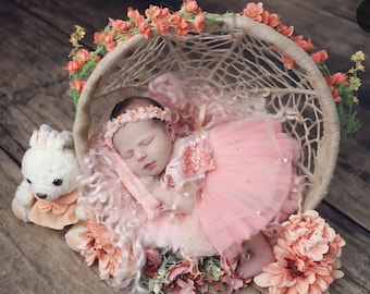 Handmade Angora Wool Newborn Photography Prop | Needle Felt Baby Studio Prop | Soft Baby Posing Accessory | Professional Photographer Prop