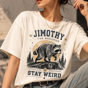 Camiseta vintage de Jimothy Raccoon, camiseta de la famosa leyenda de Seattle Feral, divertido gráfico corto del rey panda de la basura, regalo viral de animales salvajes