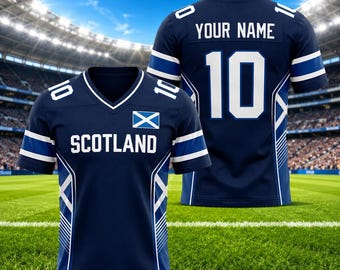 Personalized Scotland Soccer Shirt, Custom Name Number Scotland Fan Jersey, Scottish Flag Shirt, Scotland Supporter Gift
