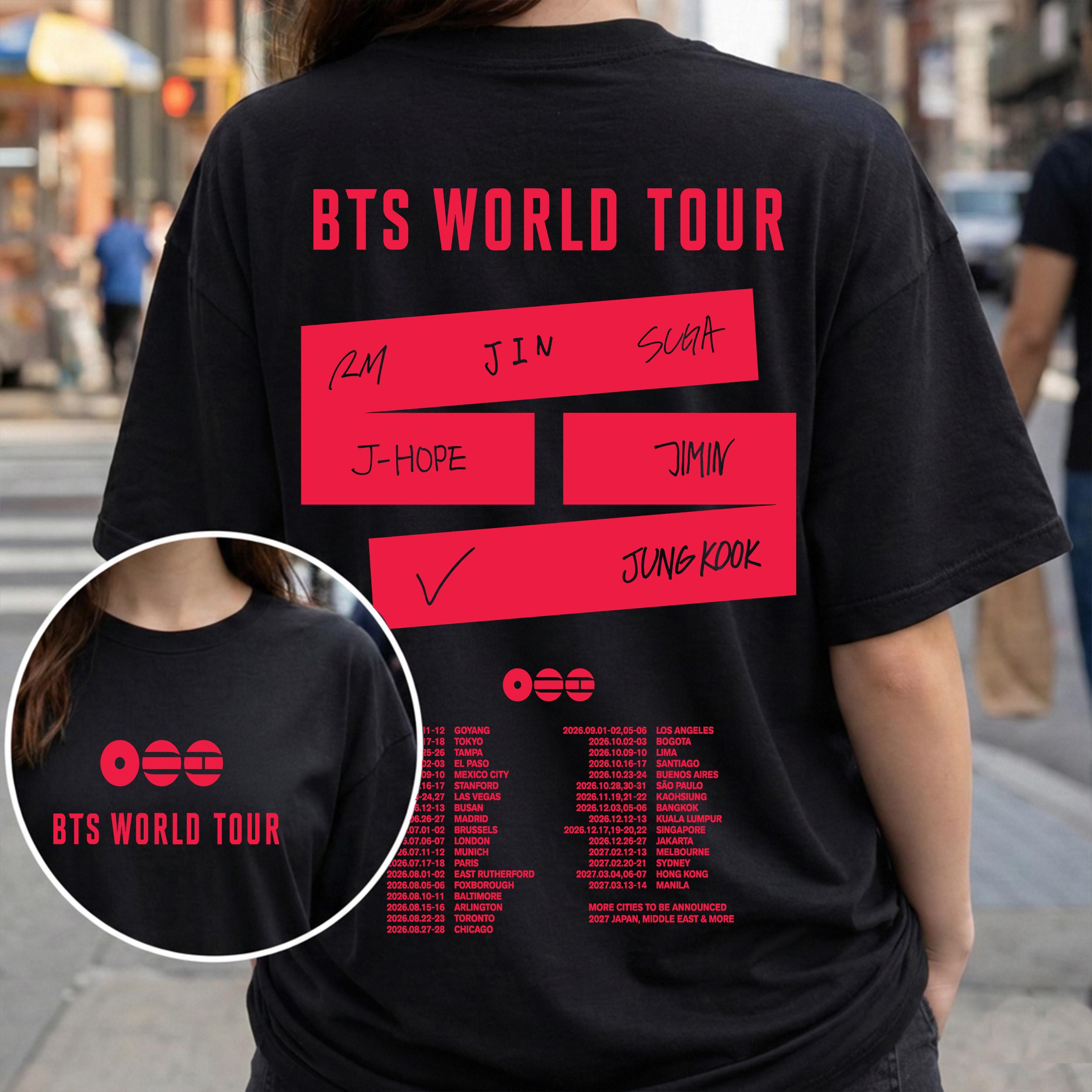 BTS WORLD TOUR T-SHIRT ブラック Bts t shirt - Etsy 日本