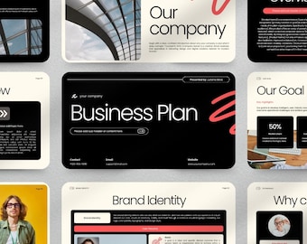 Plantilla de presentación de estrategia de marketing de Canva para presentación de negocios moderna, directrices e informe de datos.