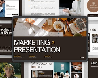 Presentación de marketing moderna: plantilla de Canva de 62 diapositivas / Presentación empresarial