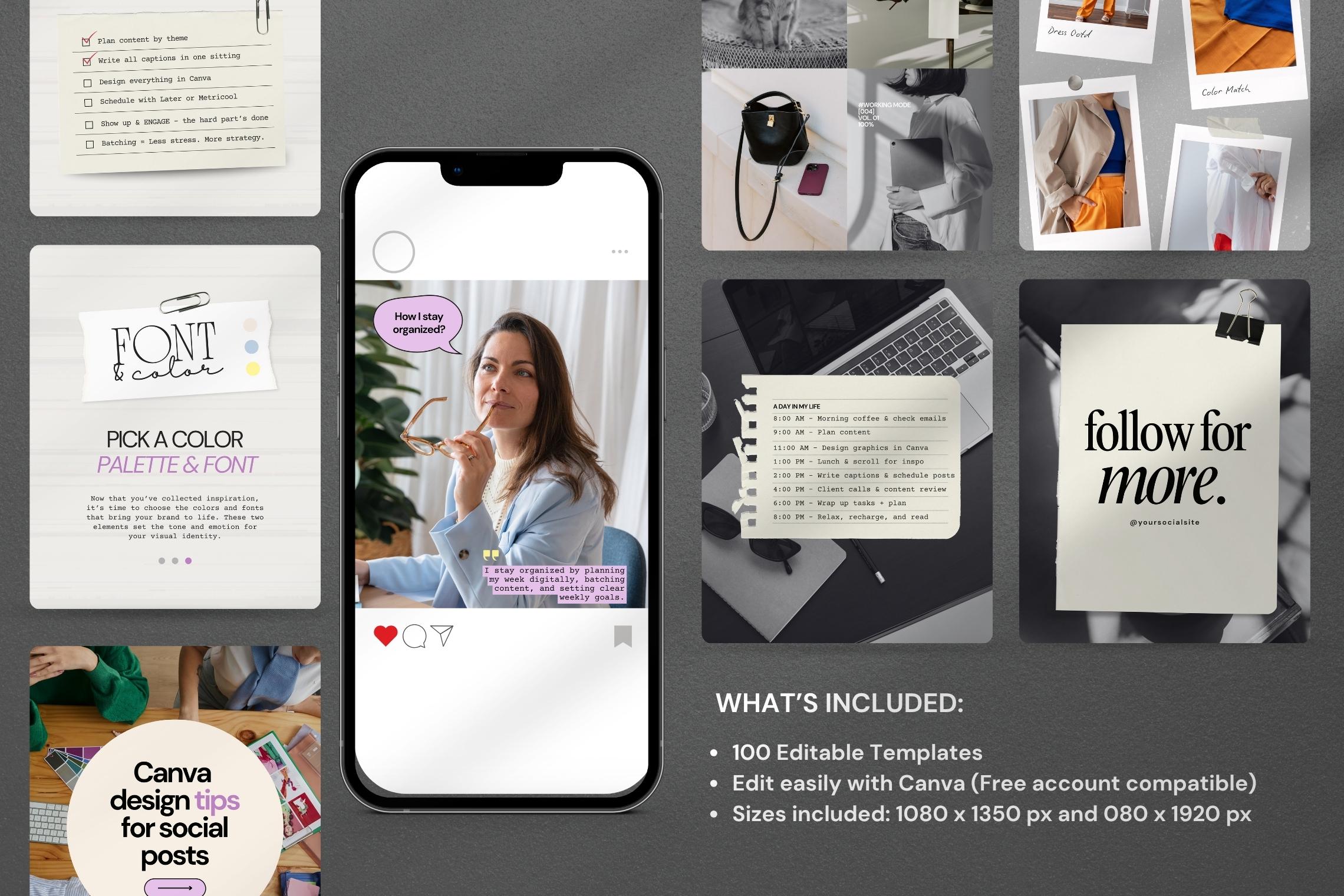 Bold Social Media Manager Canva Templates | Instagram Business ...