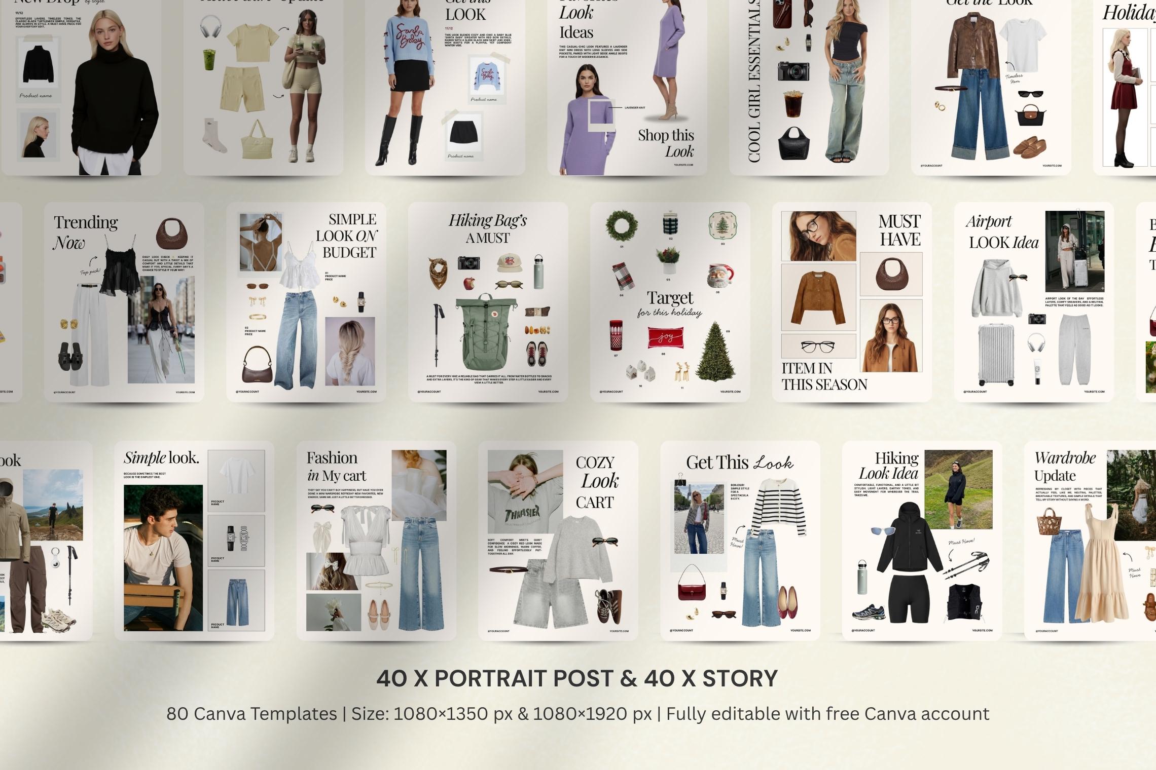 80 Editable LTK Instagram Canva Templates, Fashion & Lifestyle - Etsy