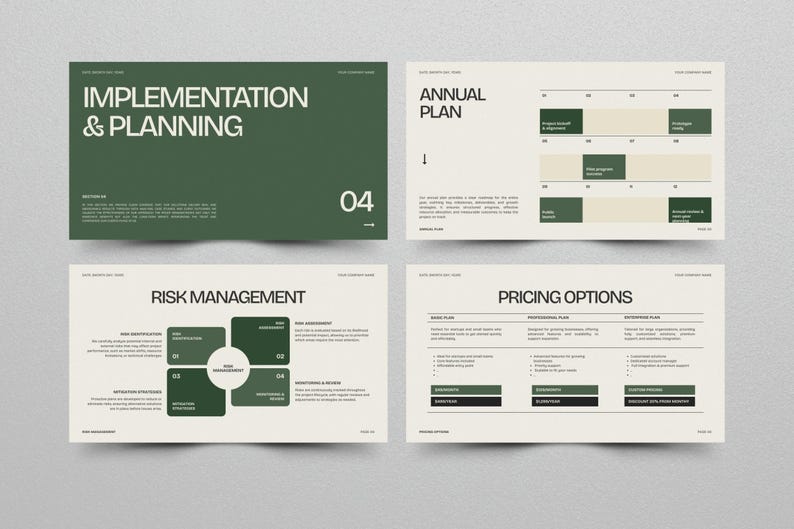 Modern Business Pitch Deck PowerPoint & Canva Template | Project Management Presentation Plan