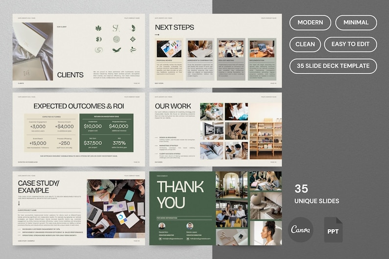 Modern Business Pitch Deck PowerPoint & Canva Template | Project Management Presentation Plan