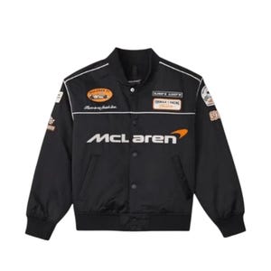 McLaren Racing Jacket Men’s Bomber Style |Black McLaren Jacket| Light Weight Jacket | F1 Motorsport Fan Gift | Vintage Racing Jacket |Unisex