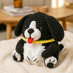 Peluche de perro de ganchillo, animal de peluche hecho a mano, regalo para cachorros