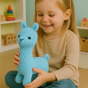 Digital Crochet Pattern – Layla the Llama Plush Toy | Intermediate Amigurumi PDF Tutorial | Finished Size 11” | DIY Handmade Gift for Kids |