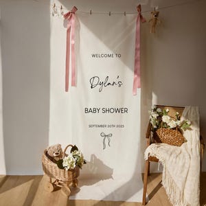 Welcome Sign for Baby Shower, Personalized Fabric Baby Shower Sign, Custom Baby Shower Sign, Custom Baby Shower Decor
