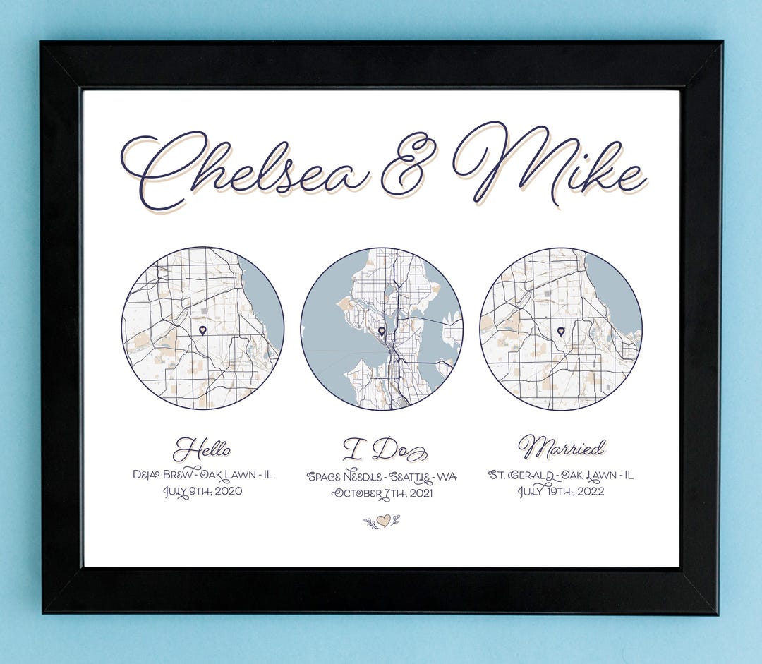 Personalized Dates and Locations Poster (digital) - Etsy