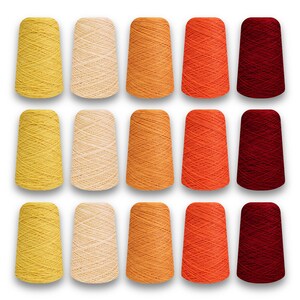 And-et DuraTuft Yarn Bundle Warm 3.75kg/8.26lbs for Tufting, Crochet, Craft Projects (3 Cones) - 100% Nylon BCF