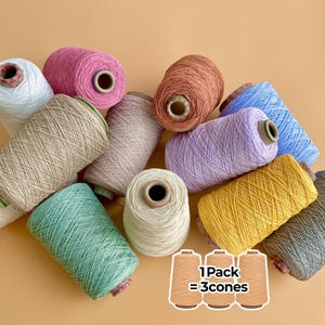 And-et DuraTuft Yarn 750g/26.5oz for Tufting, Crochet, Craft Projects (3 Cones) - 100% Nylon BCF