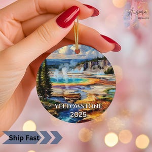 Yellowstone National Park Individuelle Ornamente, große Prismatic Reise Andenken, individuelle Weihnachtsgeschenk, Familien Abenteuer Nationalpark Geschenk