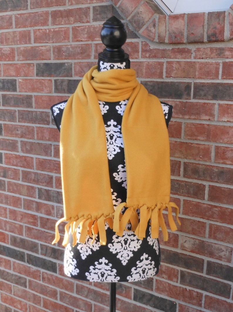 Zipper Pocket Fleece Scarf in White with Matching Fleece Scarf Ring with or without fringe image 3