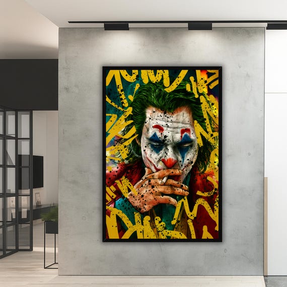 Unique Joker Wall Art: Colorful Pop Culture Street Art Poster