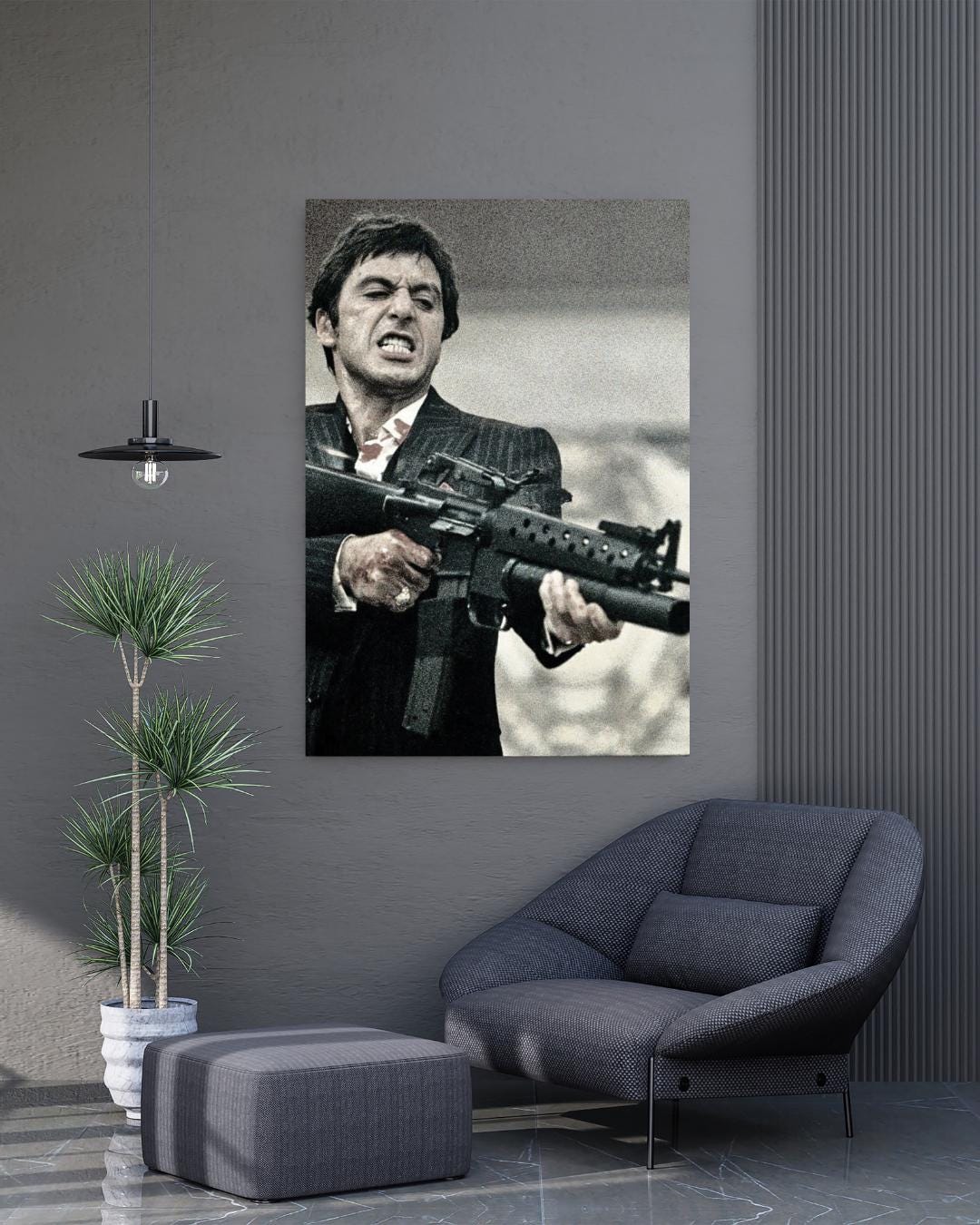 Iconic Scarface Tony Montana Wall Art Gangster Canvas Print Retro iconic-scarface-tony-montana-wall-art-gangster-canvas-print-retro