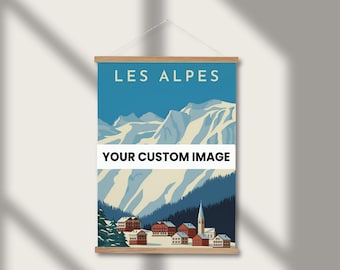 Personalized Poster Print with Magnetic Wood Hanger – Custom Photo Wall Art, Housewarming Gift