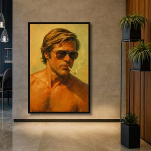 Vintage Brad Pitt Movie Poster - Hot Hollywood Actor Photo Frame, Retro Brad Pitt Art, Home Gifts,Trending poster,Pop culture,Fashion poster