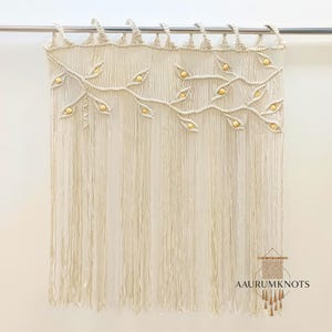 Makramee Fenster Volant Vorhang | Boho Wandbehang | Rustikale Bauernhaus Fensterbehandlung | Kundenspezifische Makramee Vorhang Dekor