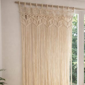 Macrame Curtains - Door Window Curtain Valance | Room Divider | Macrame Wall Hanging  #knots