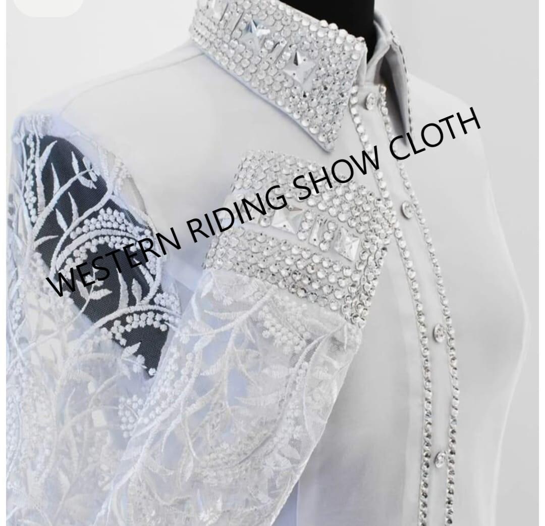 Womin Ril White Western Pleasure Rail Show Shirt, Horsemanship, Women Rail Vest ...
